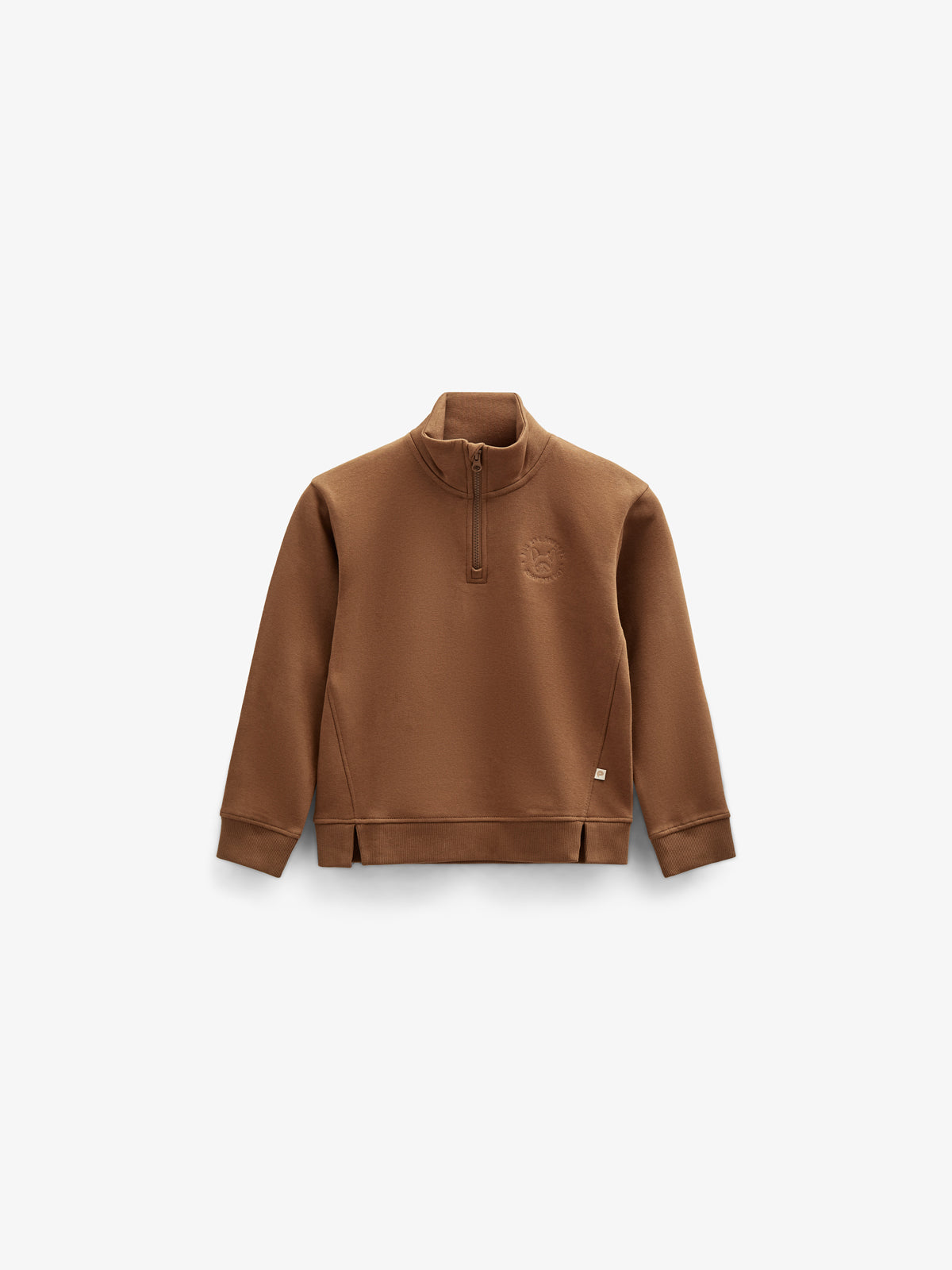 Sweatshirt med kort lynlĂĄs - Tween - Coffee | 100809 Tristan