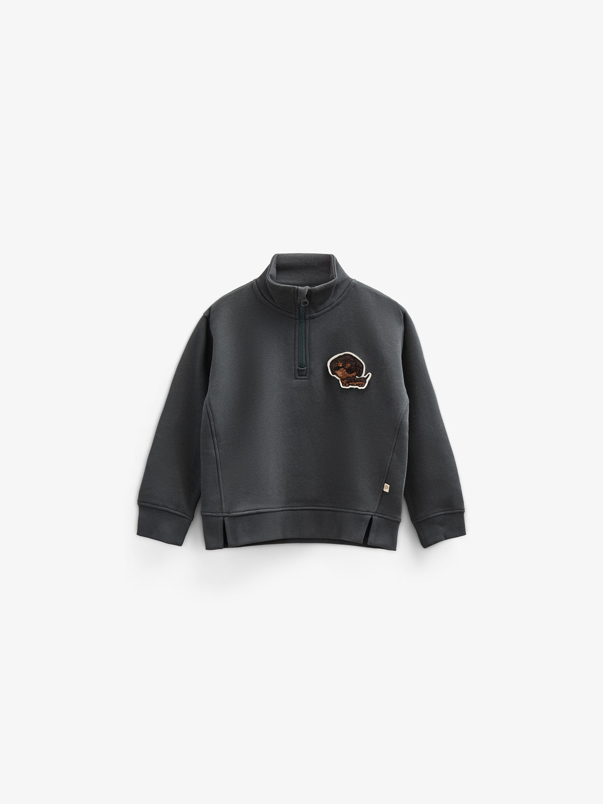 Sweatshirt med kort lynlĂĄs - Kids - Forest Green | 100810 Tristan