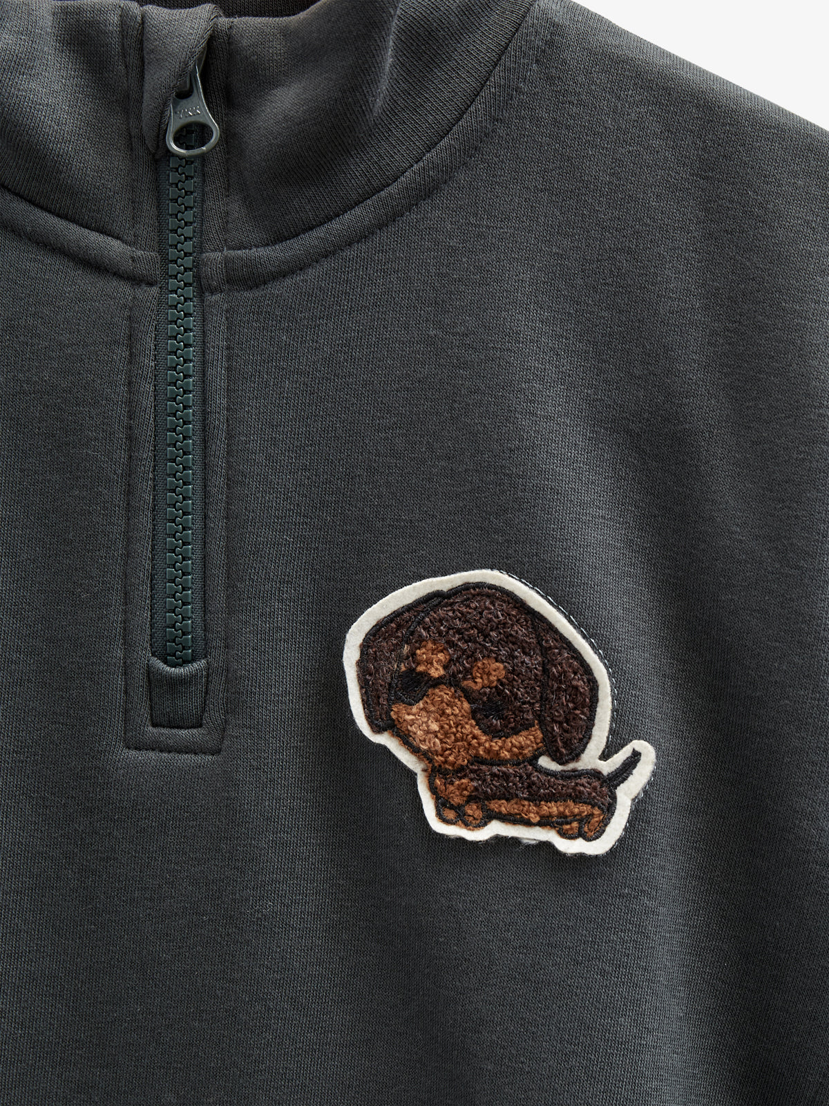 Sweatshirt med kort lynlås - Kids - Forest Green | 100810 Tristan