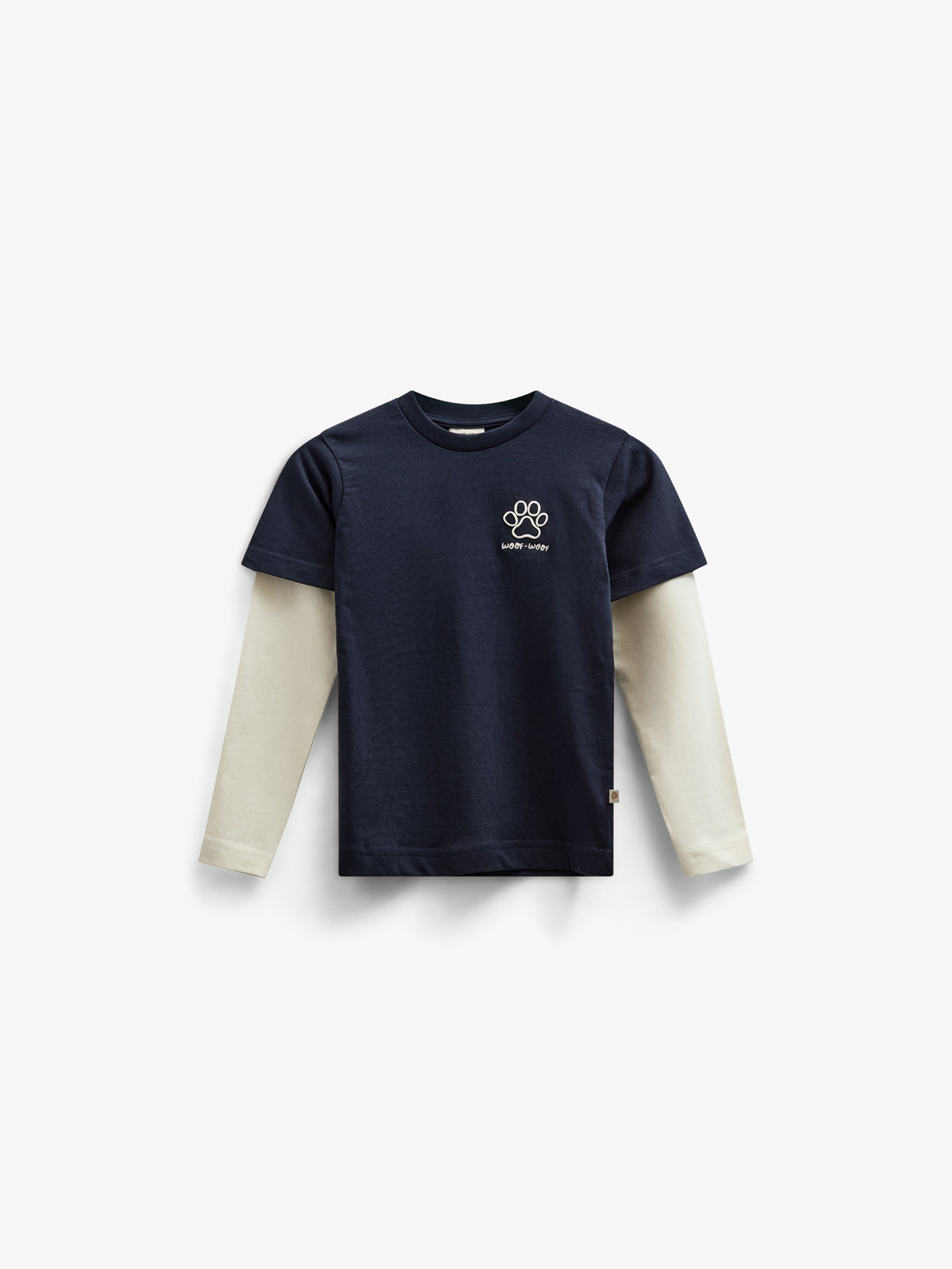 Boxy T-shirt med dobbeltærmer - Kids - Navy | 100836 Alex