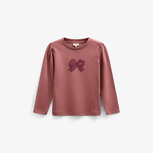 Langærmet T-shirt med Print - Kids - Old Rose | 100846 Kendell