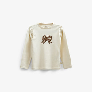 Langærmet T-shirt med Print - Kids - Off White | 100848 Kendell