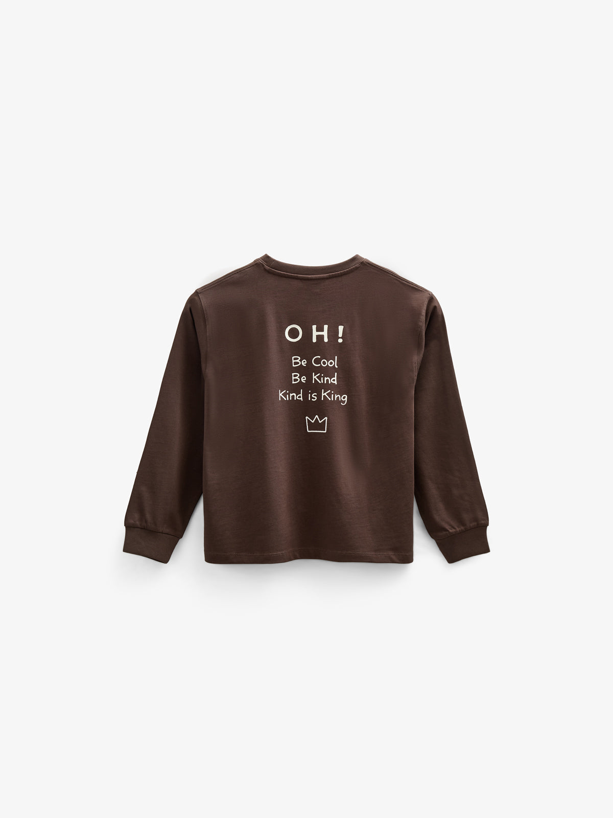Oversize langærmet T-shirt - Tween - Chocolate | 100852 August