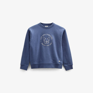Sweatshirt med rund hals - Tween - Indigo Blue Melange | 100889 Justin