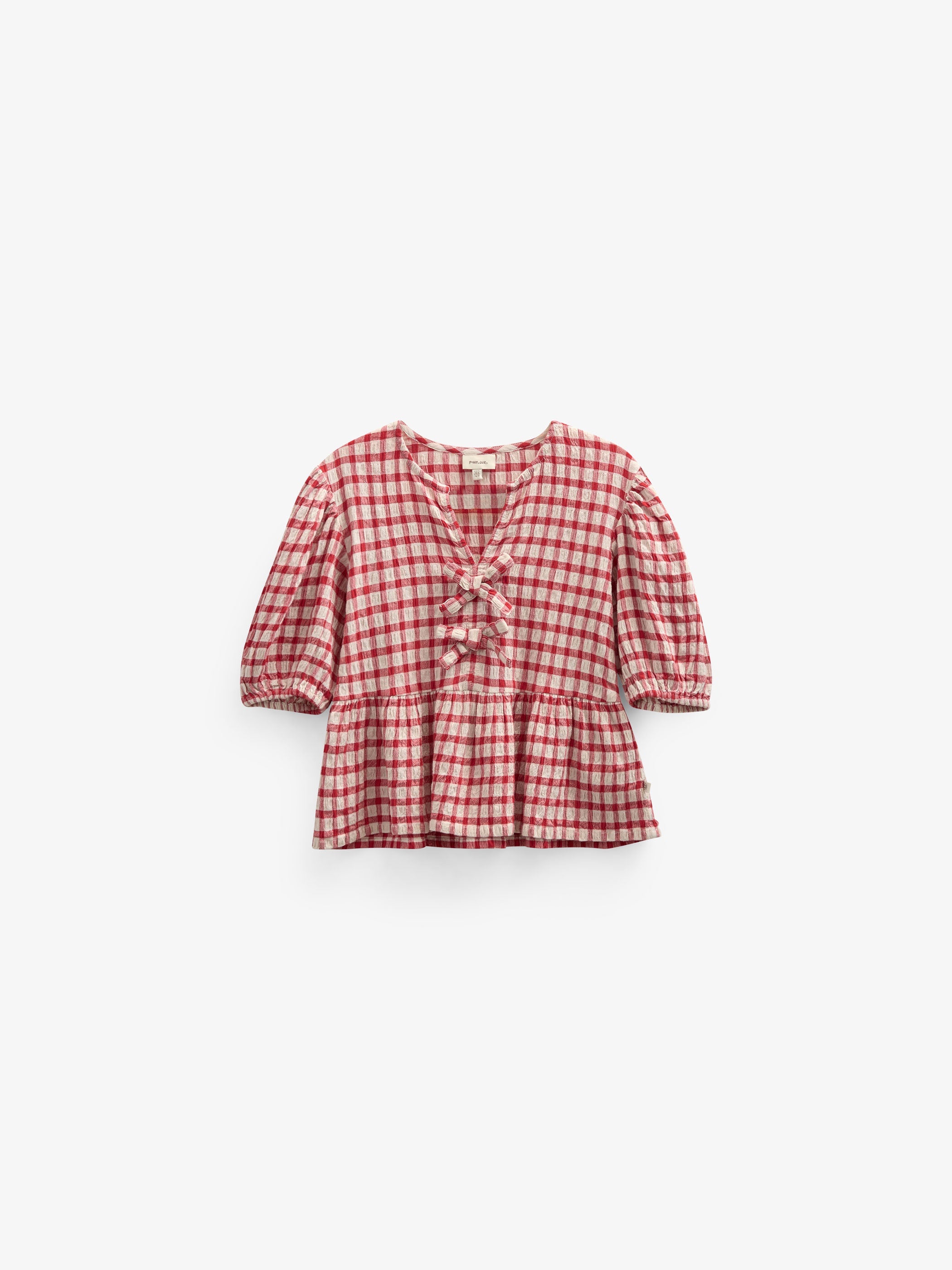 Ternet bomuldsbluse - Kids - Cherry Red | 100908 Bonnie
