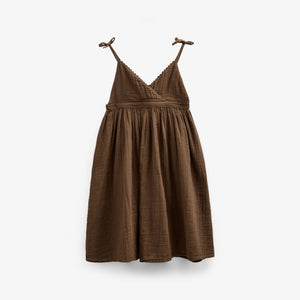 Stropkjole i musselin - Tween - Dark Brown | 100910 Jasmine