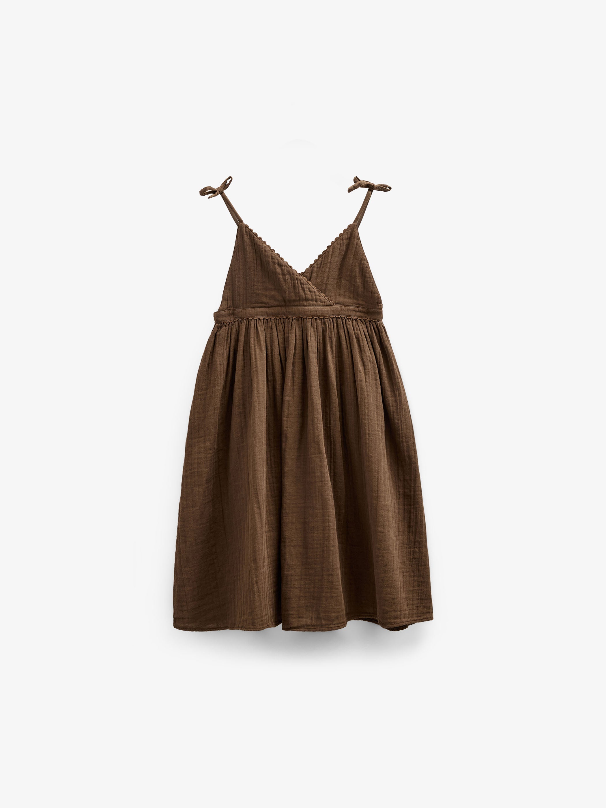 Stropkjole i musselin - Tween - Dark Brown | 100910 Jasmine