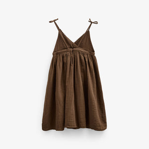 Stropkjole i musselin - Tween - Dark Brown | 100910 Jasmine