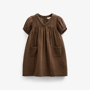 Kjole i musselin - Kids - Dark Brown | 100913 Jasmine