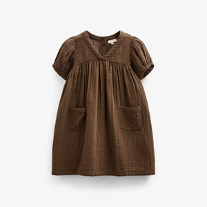 Kjole i musselin - Kids - Dark Brown | 100913 Jasmine