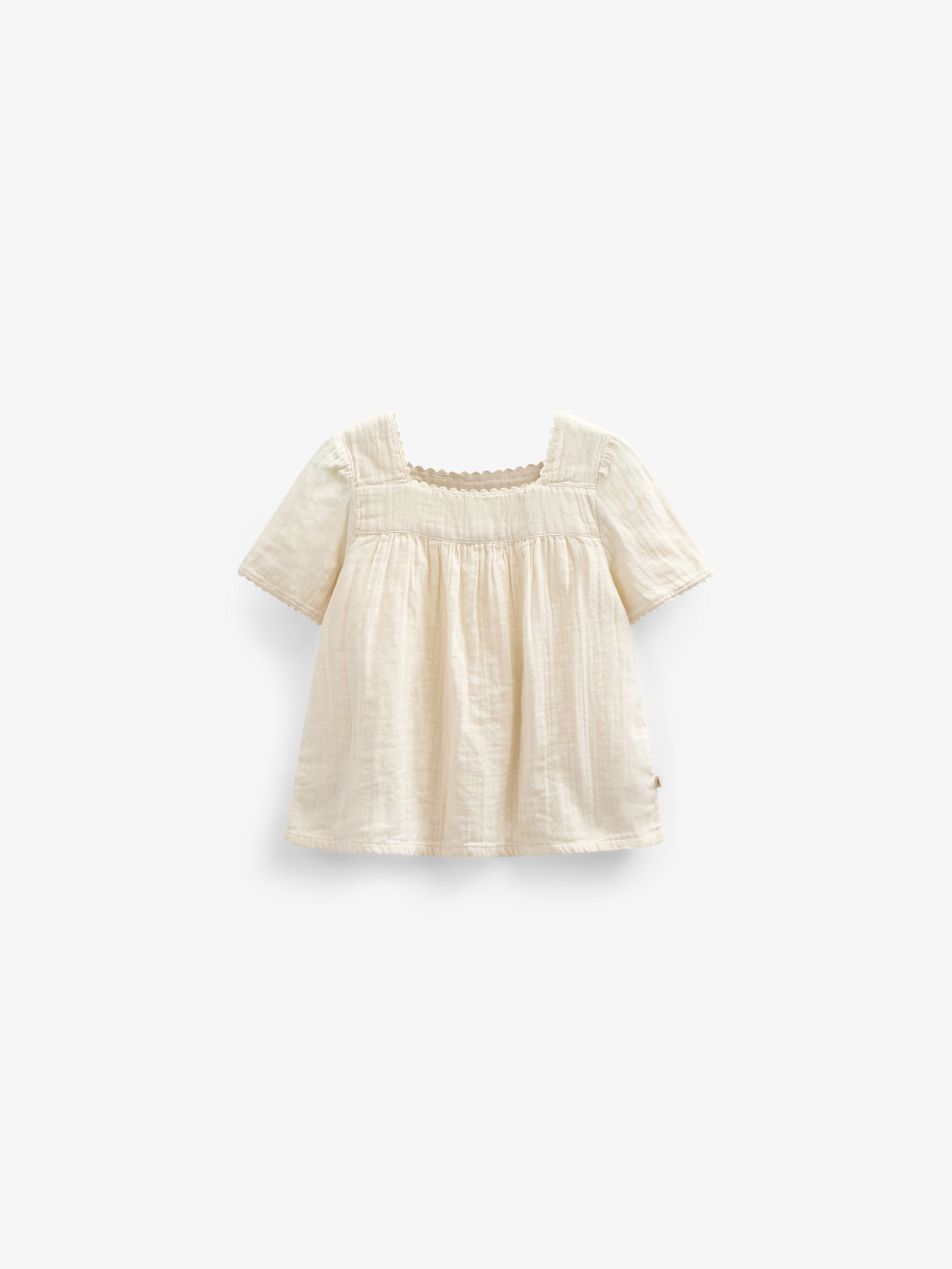 Bluse i musselin med korte ærmer - Kids - Off White | 100918 Jasmine