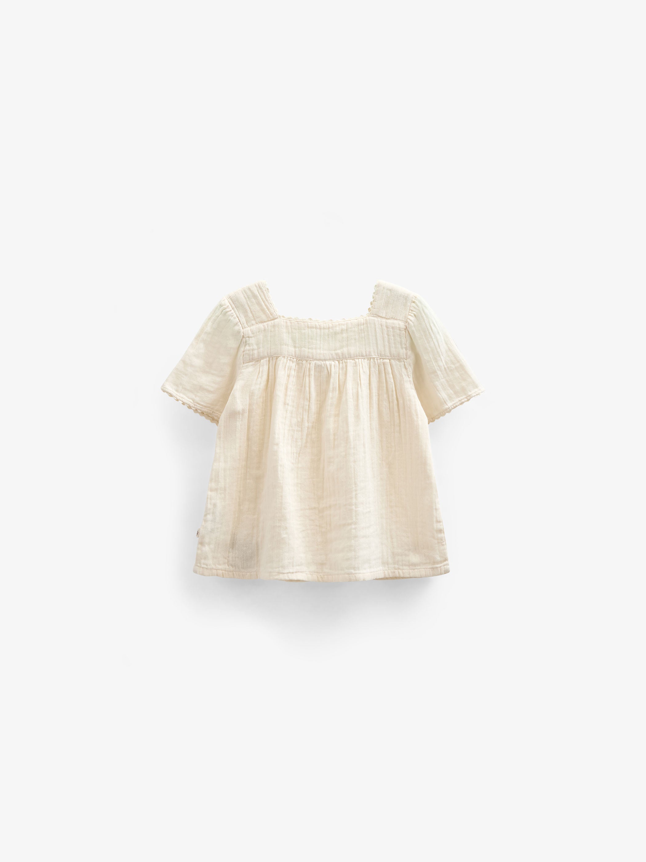 Bluse i musselin med korte ærmer - Kids - Off White | 100918 Jasmine