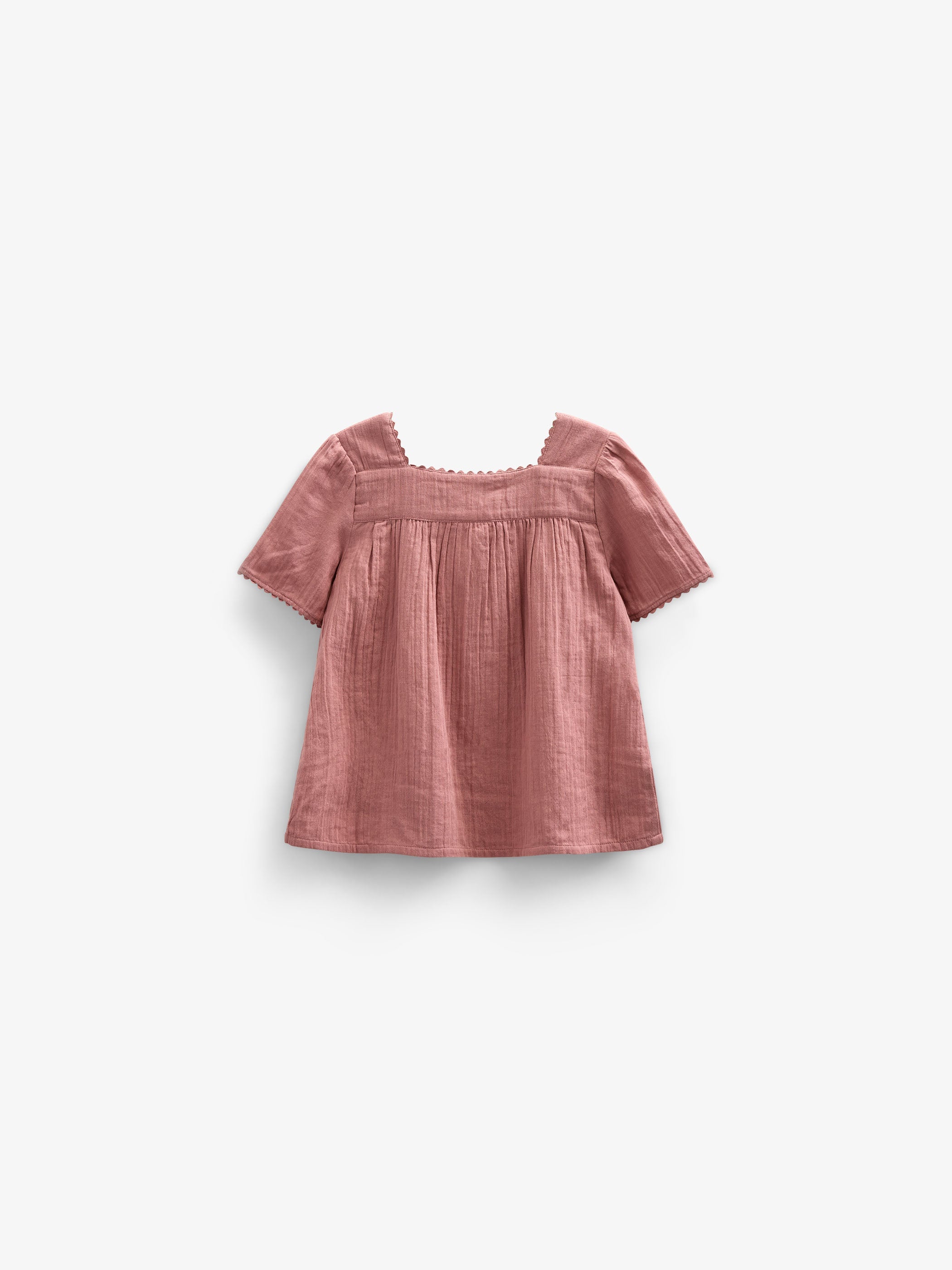 Bluse i musselin med korte ærmer - Kids - Old Rose | 100920 Jasmine