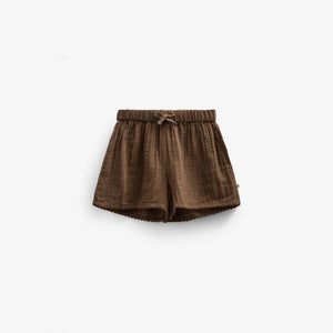 Shorts i musselin - Kids - Dark Brown | 100922 Jasmine