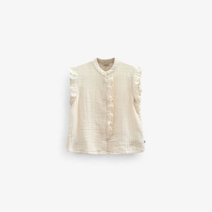 Ærmeløs top i musselin - Tween - Off White | 100931 Jasmine