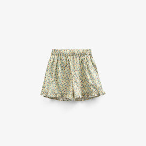 Blomsterprintede poplinshorts - Kids - Green | 100958 Poppy