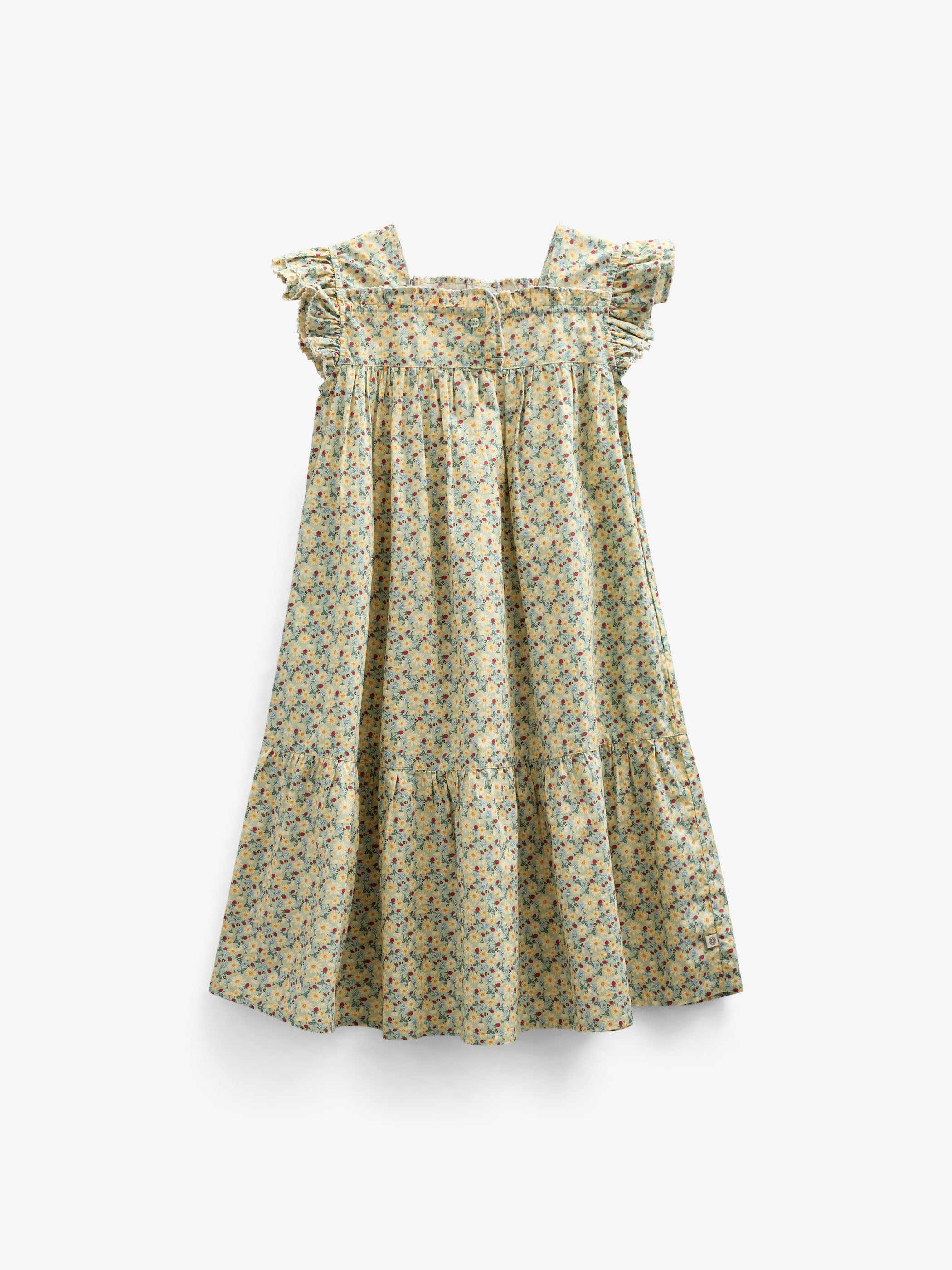 Blomstret poplinkjole - Kids - Green | 100962 Poppy
