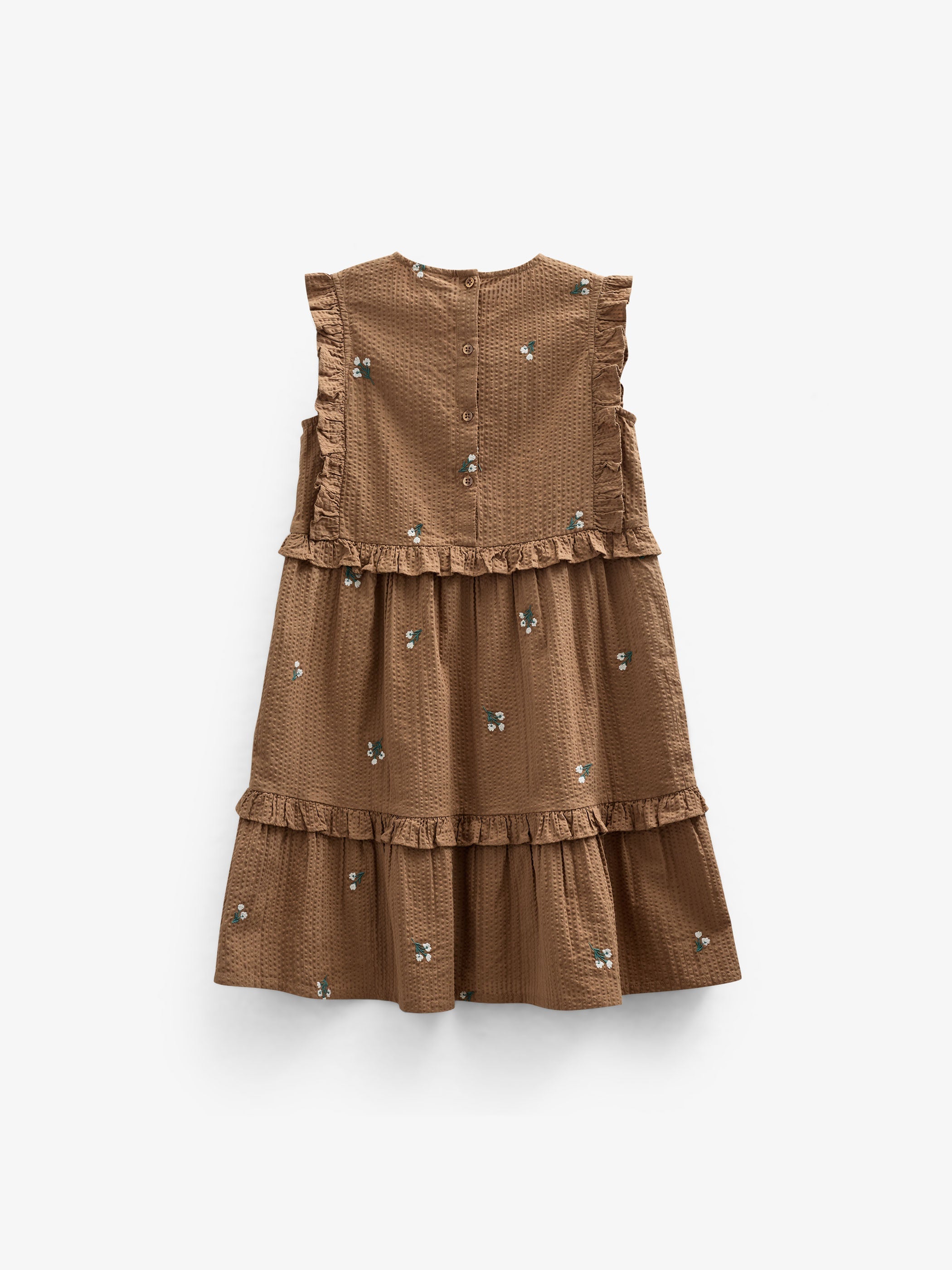 Broderet seersucker kjole - Kids - Coconut | 100978 Nora