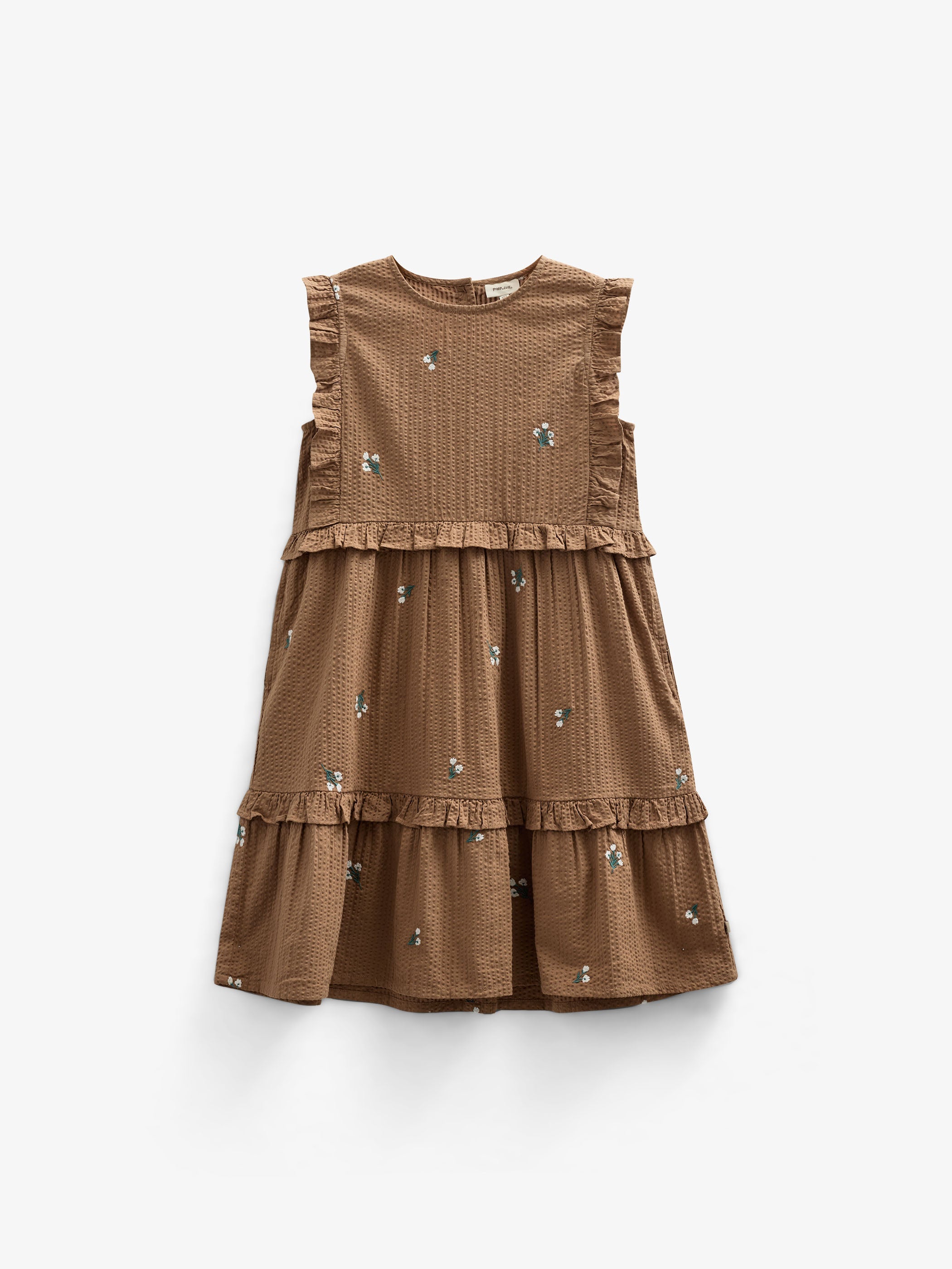 Broderet seersucker kjole - Tween - Coconut | 100979 Nora