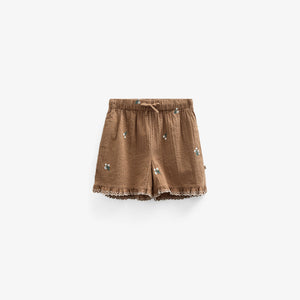 Broderede seersucker shorts - Kids - Coconut | 100986 Nora