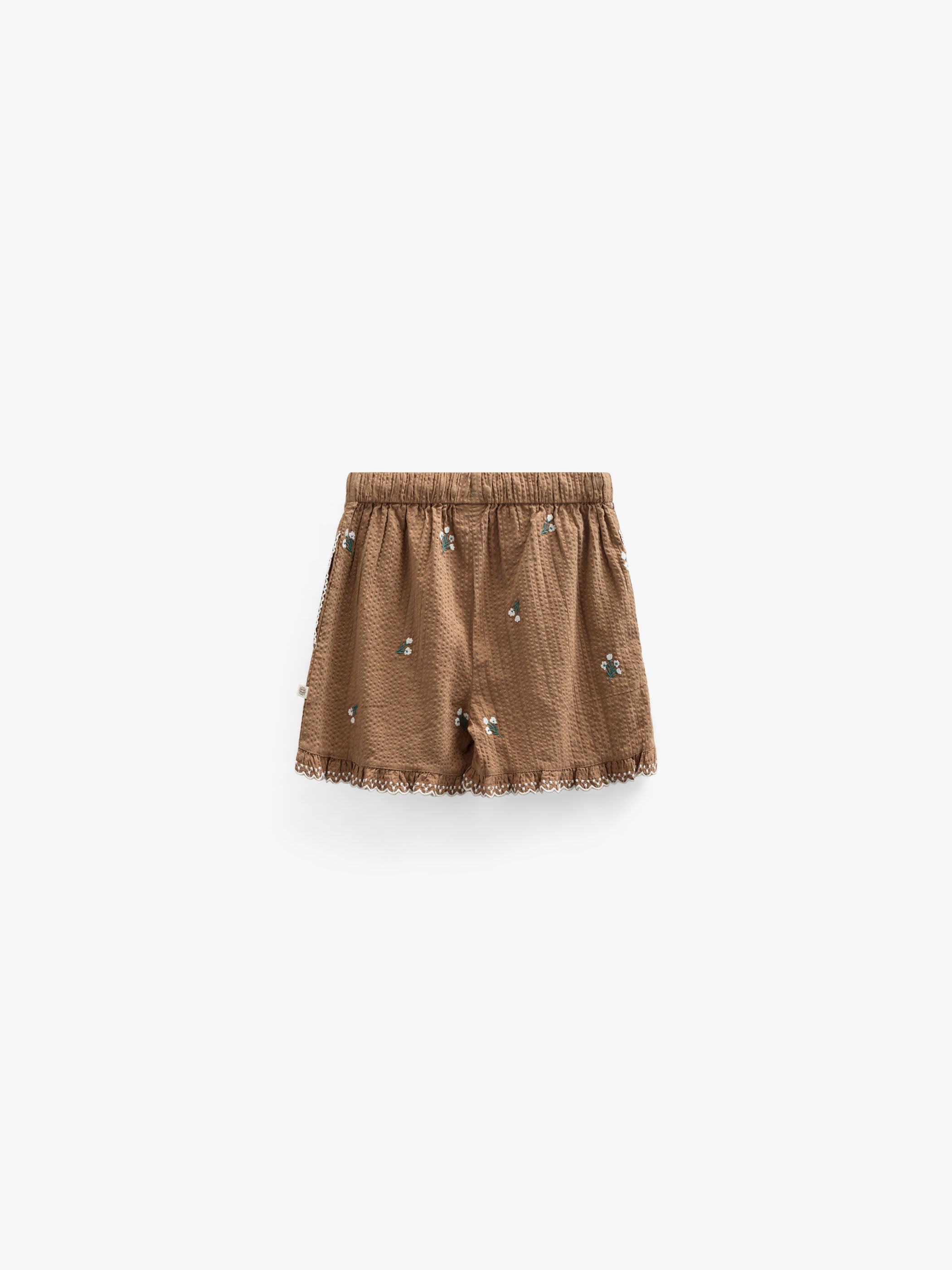 Broderede seersucker shorts - Kids - Coconut | 100986 Nora