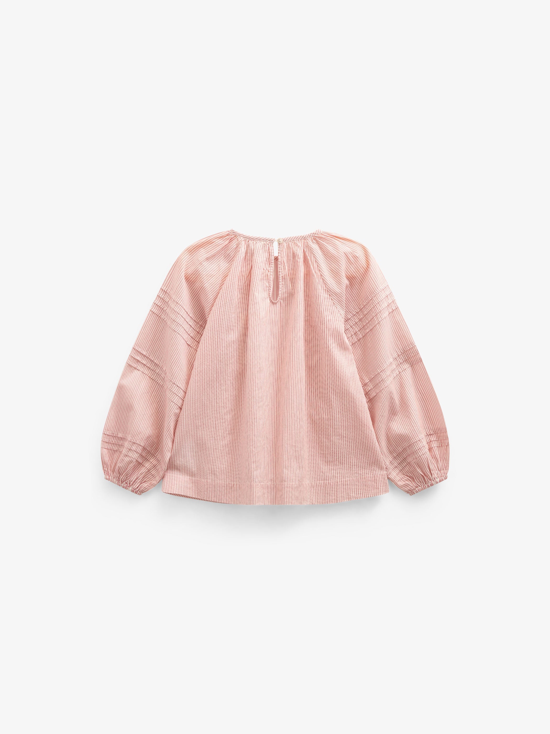 Langærmet stribet bluse - Kids - Offwhite/Cherry Red | 100990 Willa