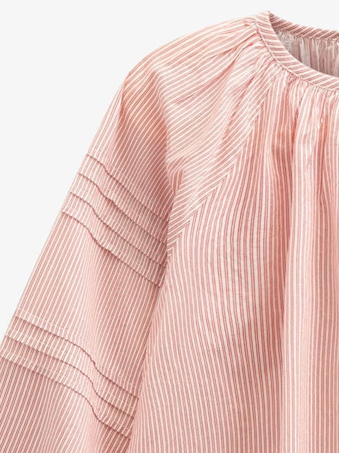 Langærmet stribet bluse - Tween - Offwhite/Cherry Red | 100991 Willa