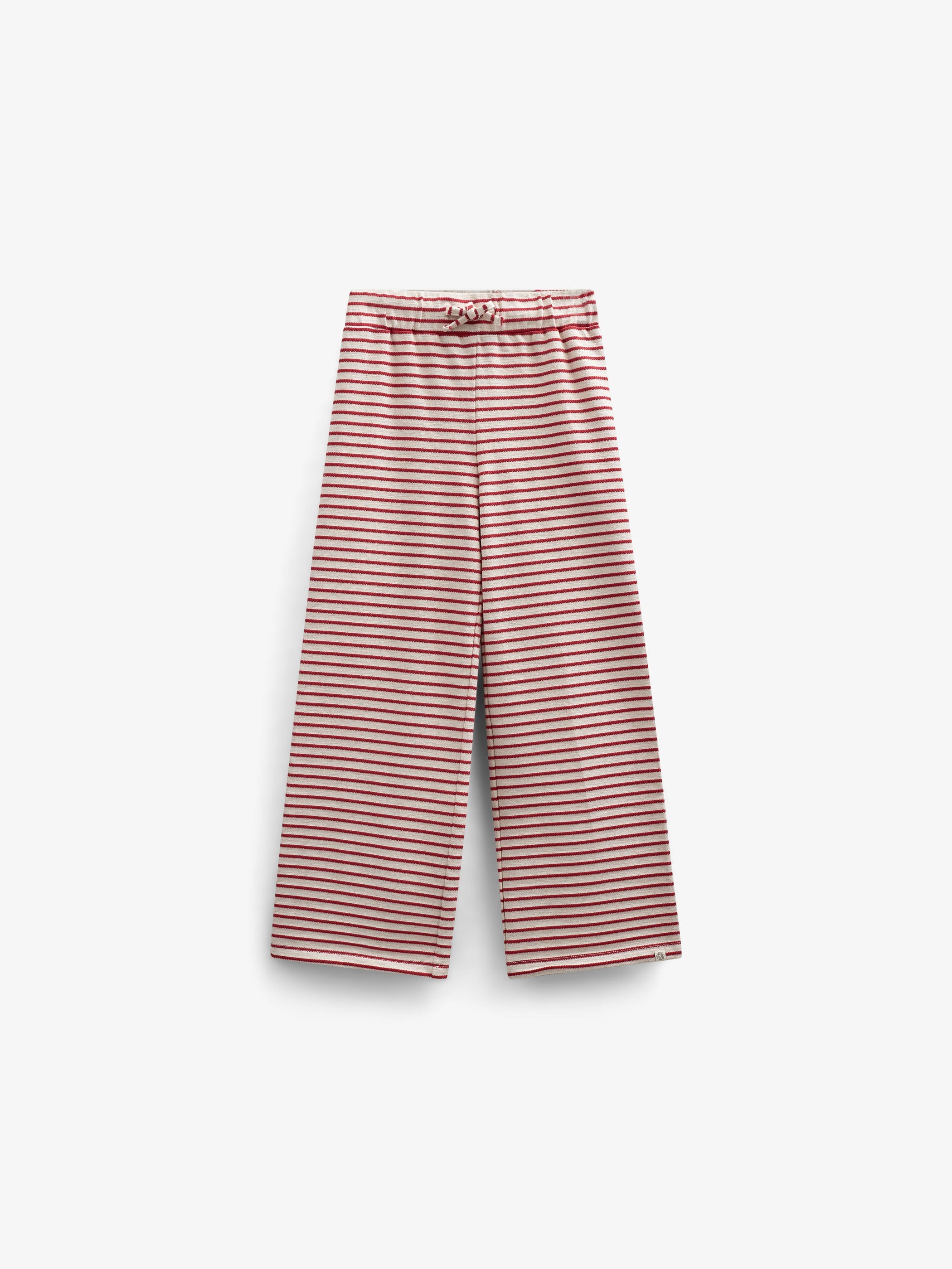 Stribede jersey bukser med vide ben - Tween - Cherry Red | 100996 Emmie