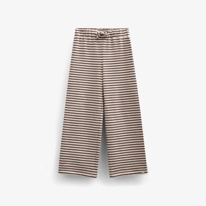 Stribede jersey bukser med vide ben - Tween - Brown | 100997 Emmie