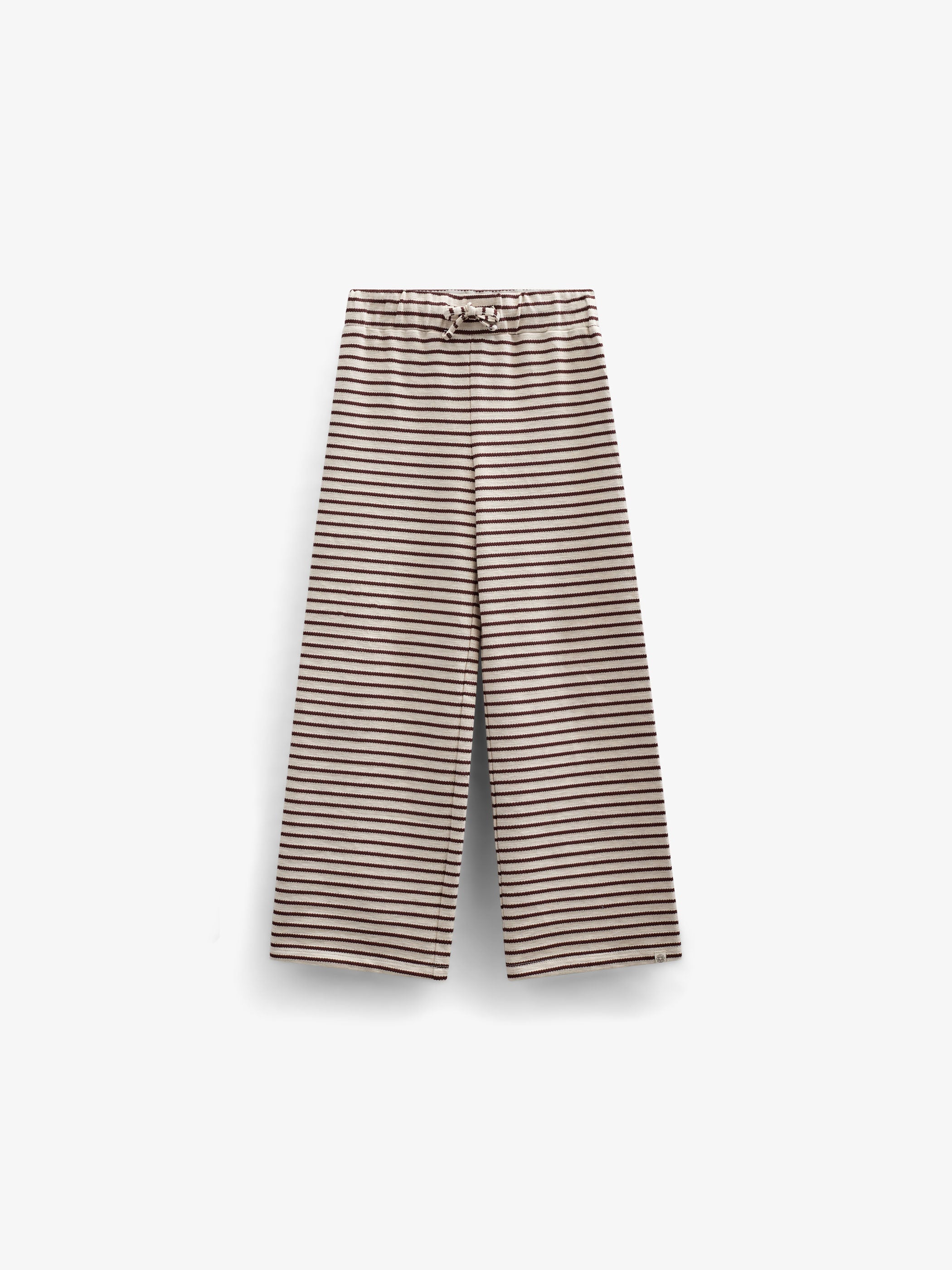 Stribede jersey bukser med vide ben - Tween - Brown | 100997 Emmie