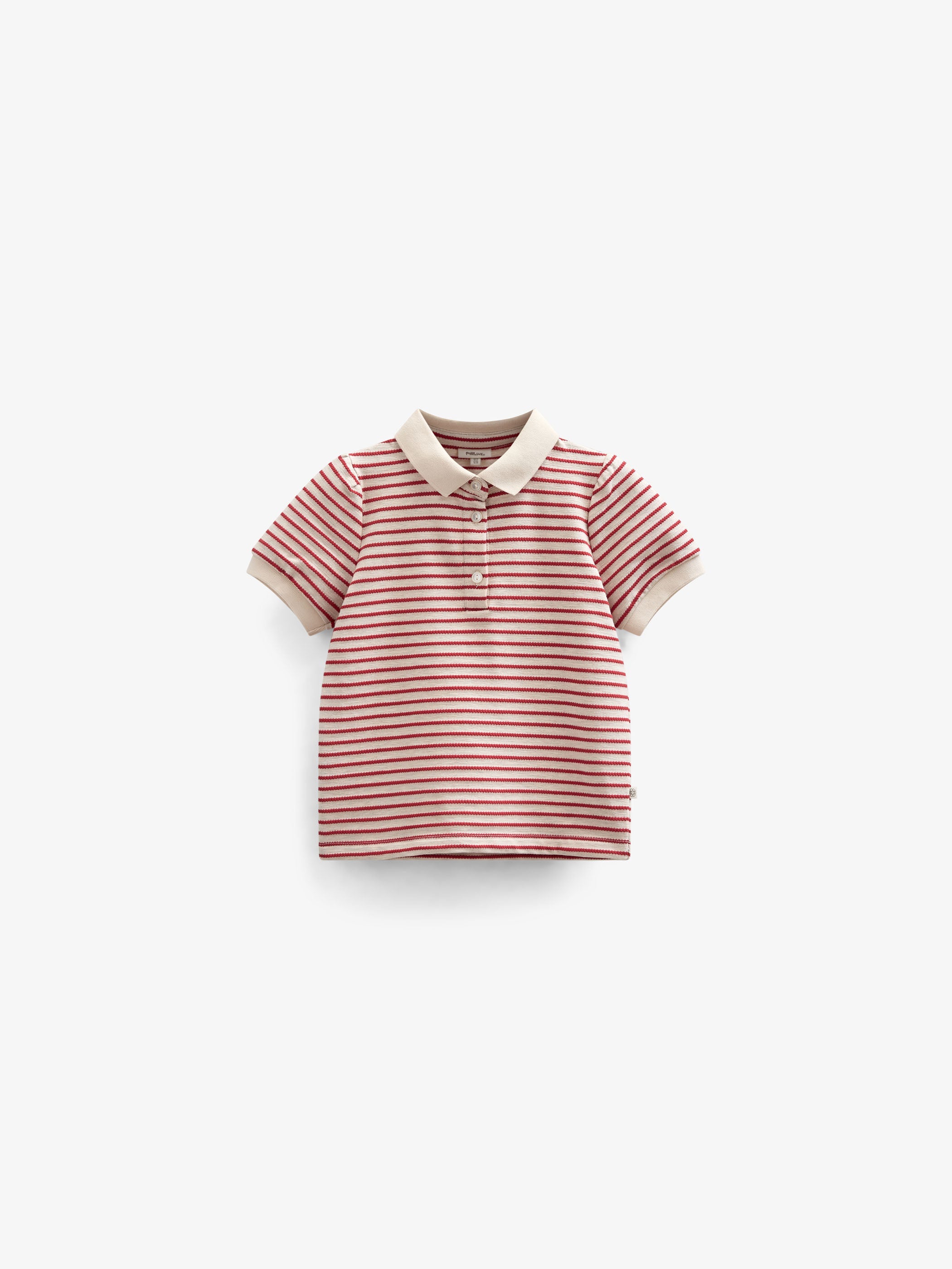 Stribet jersey polo - Kids - Cherry Red | 101002 Emmie