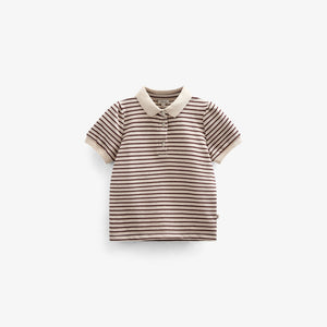 Stribet jersey polo - Kids - Brown | 101004 Emmie