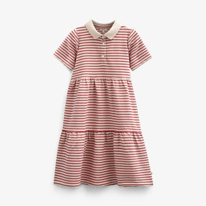 Stribet jersey kjole - Kids - Cherry Red | 101008 Emmie