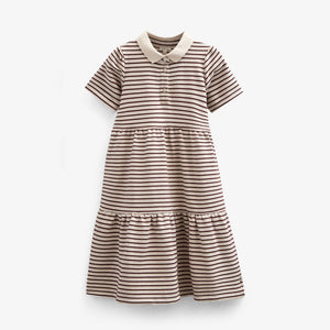 Stribet jersey kjole - Kids - Brown | 101010 Emmie