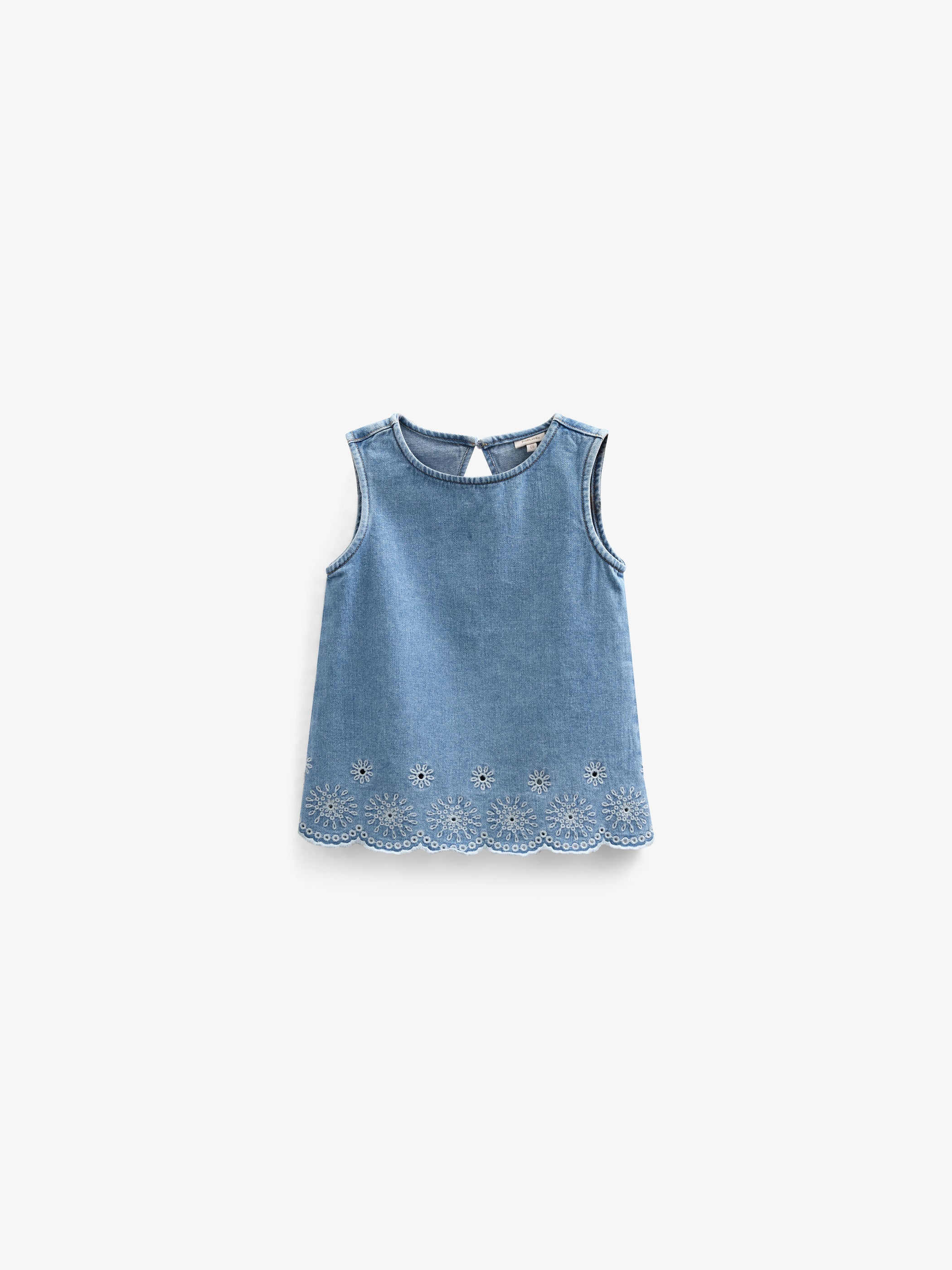 Broderet denim top - Kids - Light Blue Denim | 101020 Vera