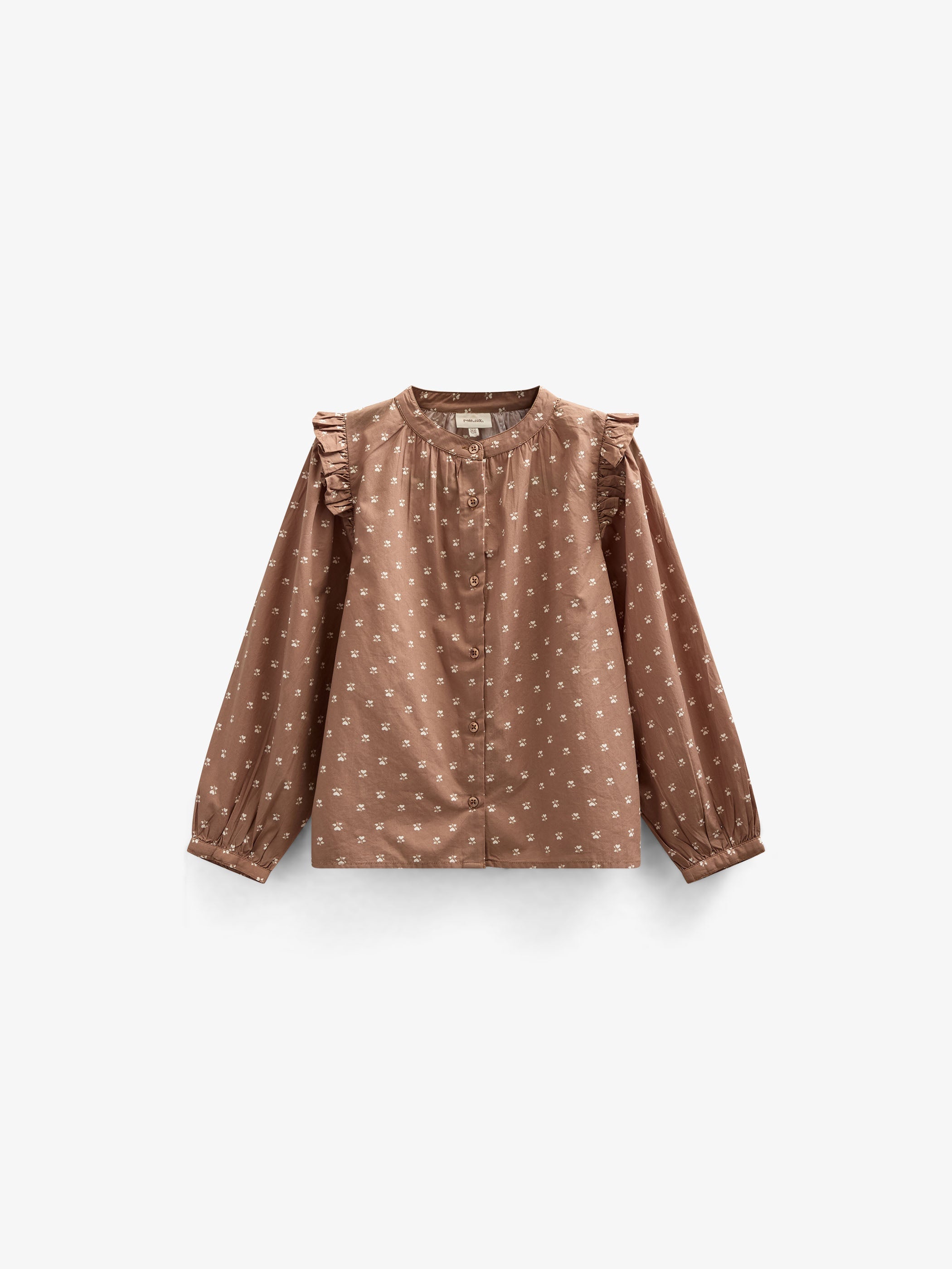 Skjortebluse i printet poplin - Tween - Coconut | 101088 Camilla