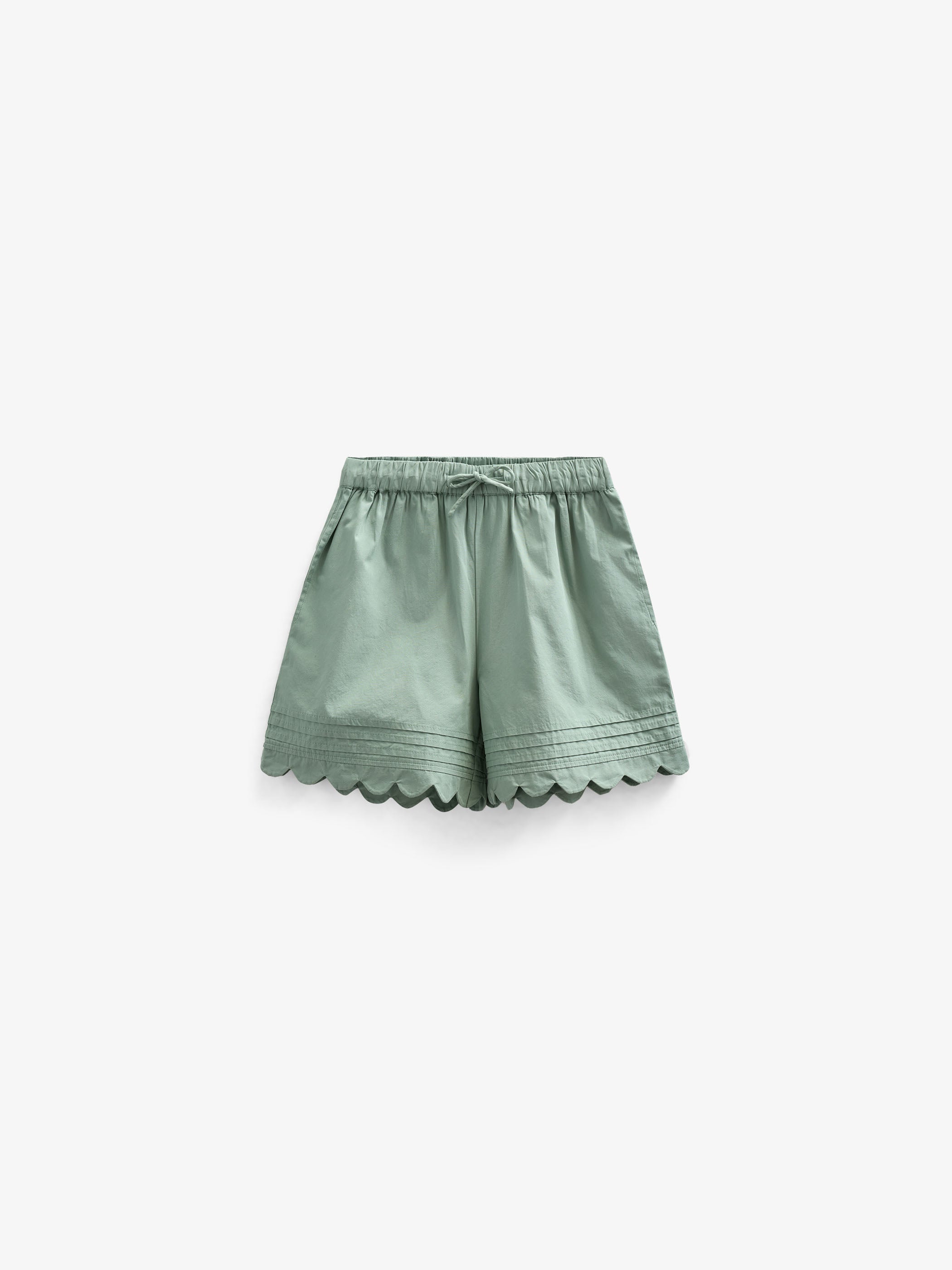 Poplinshorts med muslingekant - Kids - Dusty Green | 101045 Joy