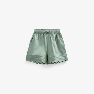 Poplinshorts med muslingekant - Tween - Dusty Green | 101076 Joy