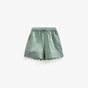 Poplinshorts med muslingekant - Tween - Dusty Green | 101076 Joy
