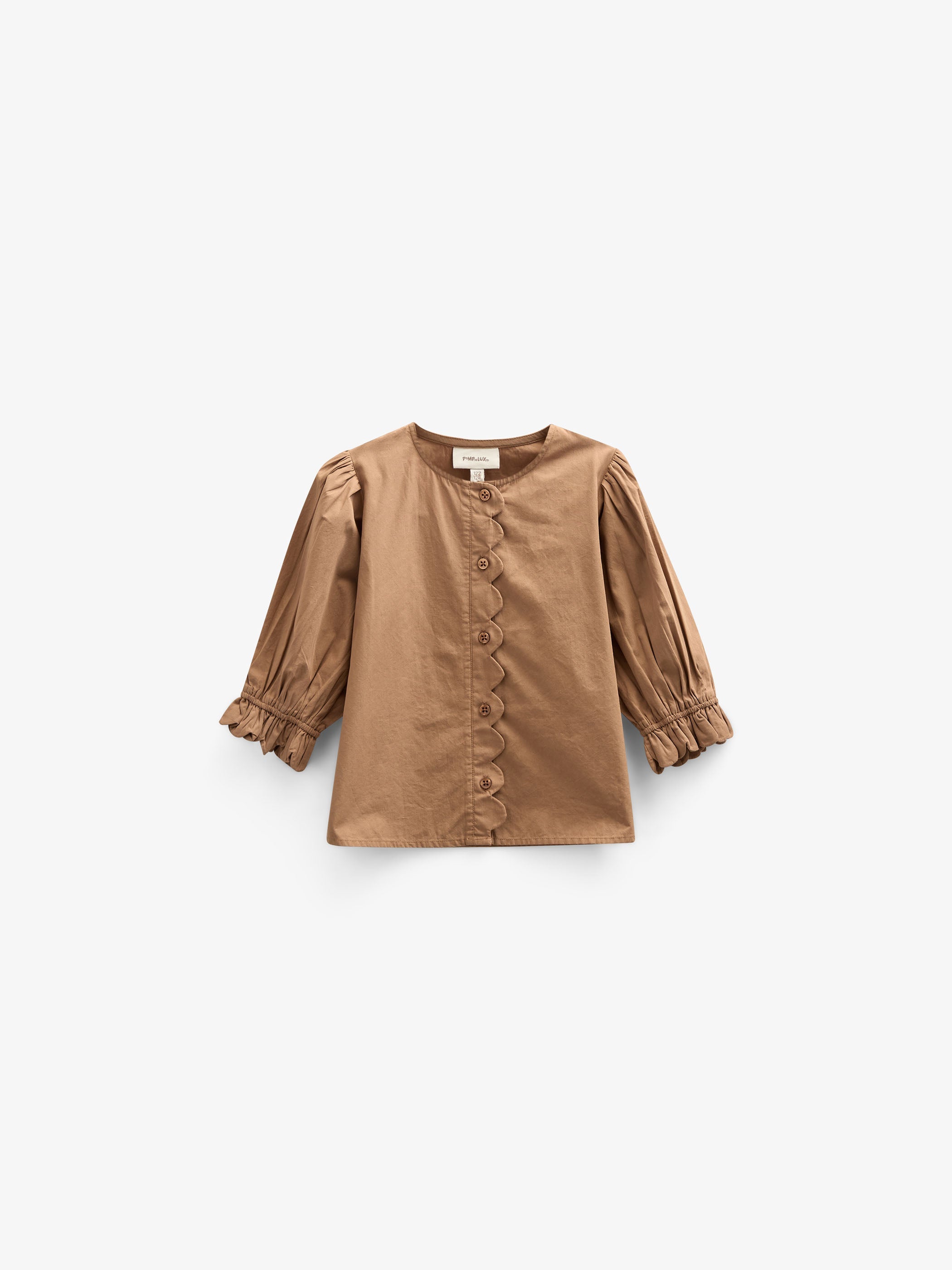 Poplinbluse med muslingekant - Tween - Coconut | 101077 Joy