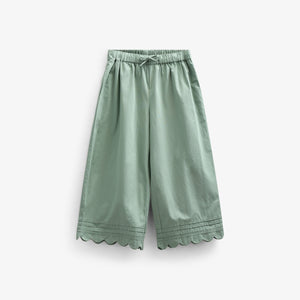 Poplinbukser med muslingekant - Tween - Dusty Green | 101080 Joy