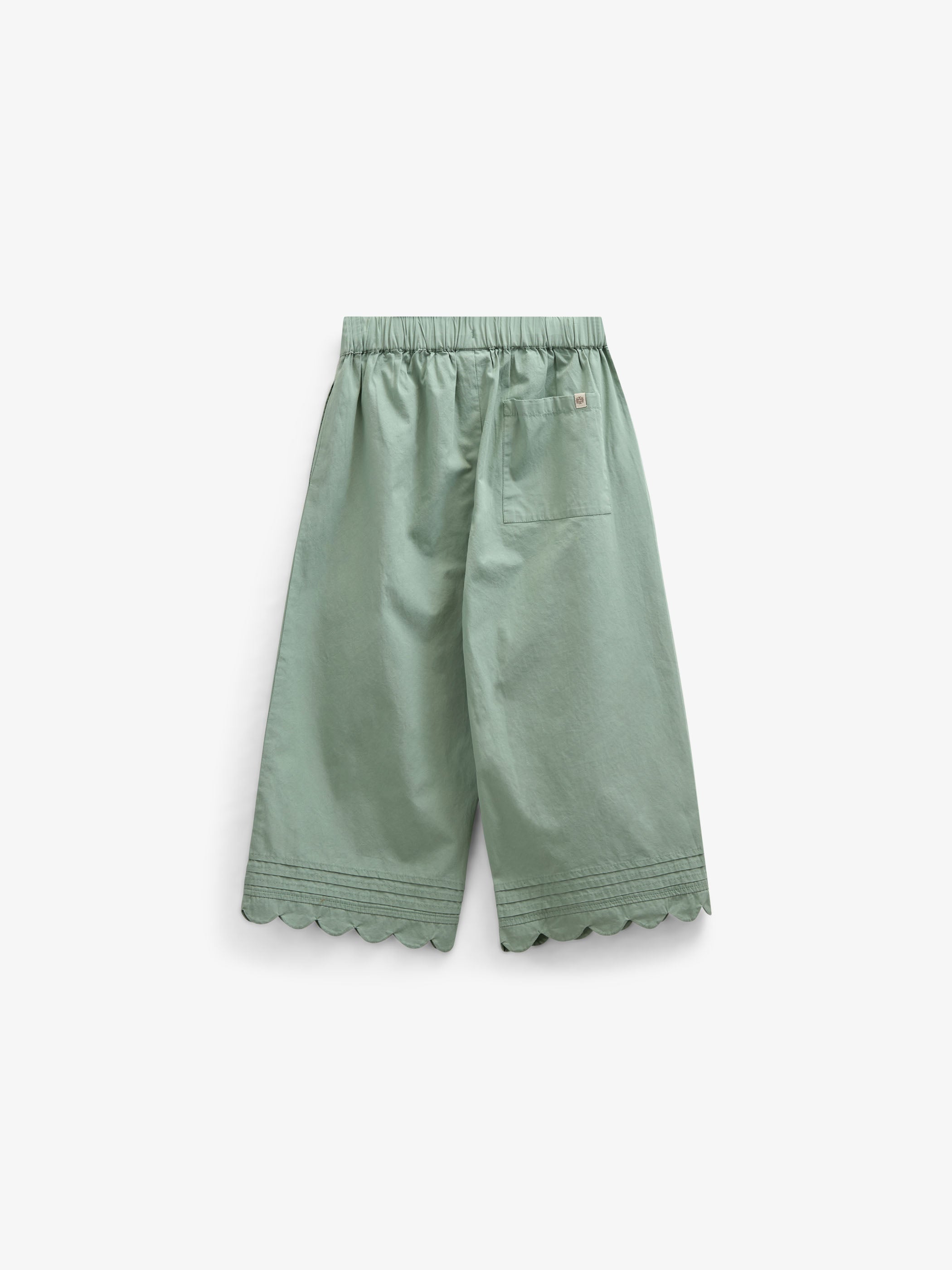Poplinbukser med muslingekant - Tween - Dusty Green | 101080 Joy