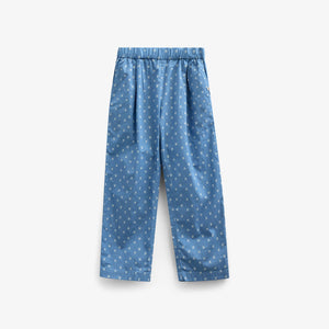 Poplinbukser med print - Tween - Dusty Blue | 101089 Camilla