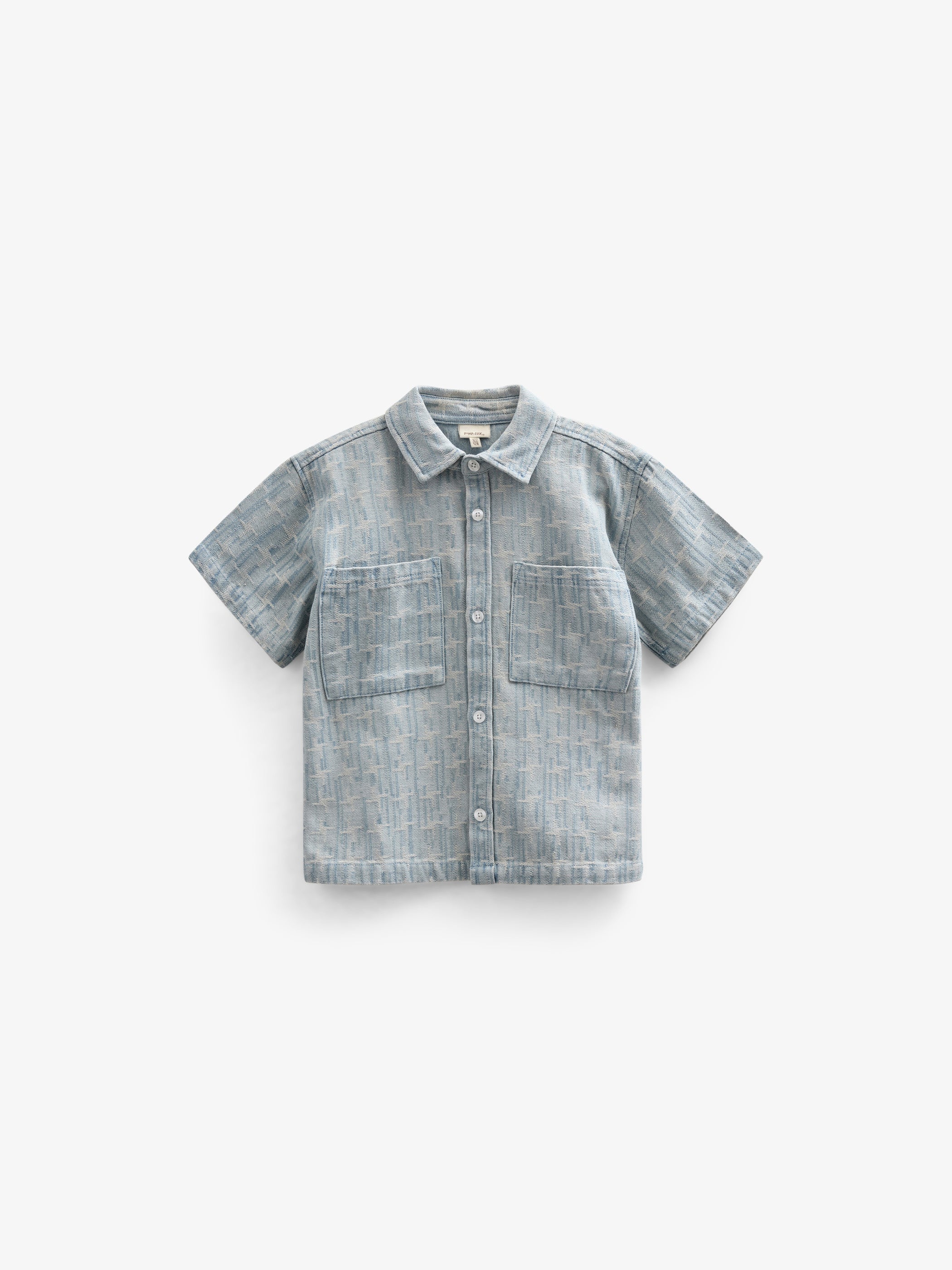 Kortærmet skjortejakke i jacquardvævet denim - Tween - Blue Denim | 101093 Kyle