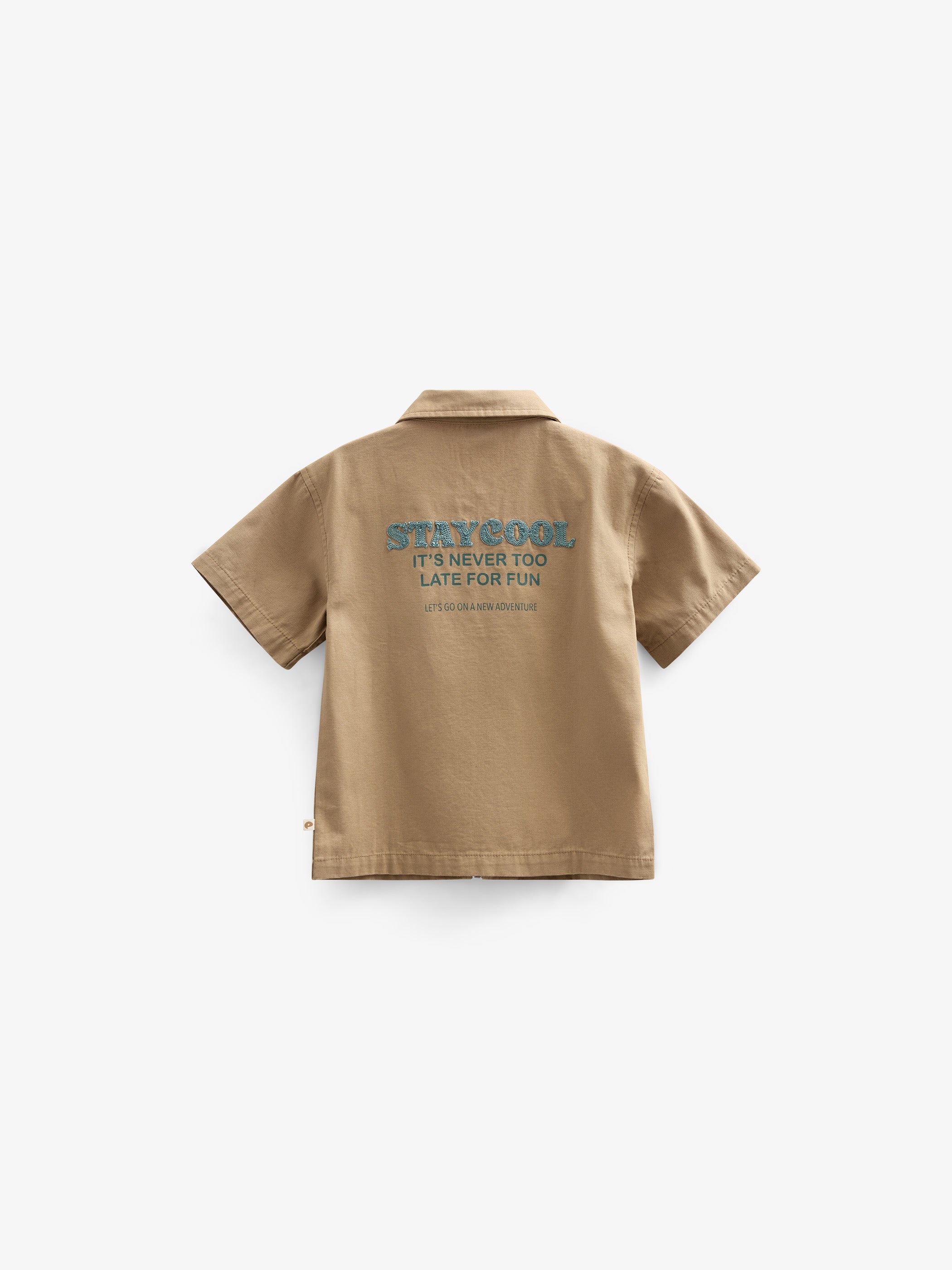 Canvas skjortejakke med lynlås - Kids - Khaki | 101124 Isack