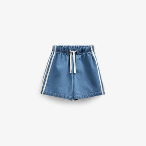 Baggy denimshorts med kontrastbånd - Kids - Blue Denim | 101142 Callum