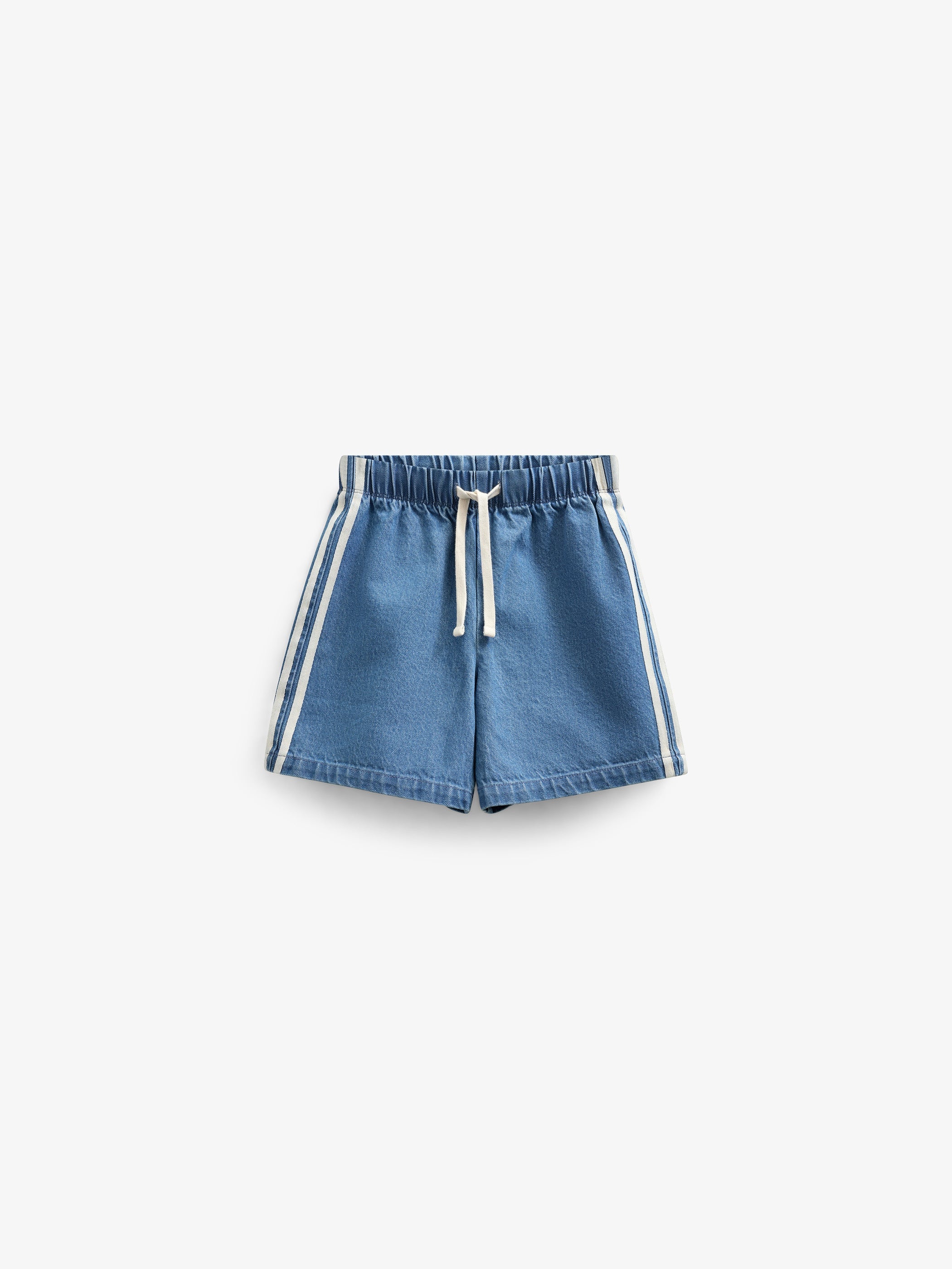 Baggy denimshorts med kontrastbånd - Kids - Blue Denim | 101142 Callum