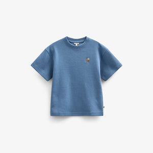 Vaffelstrikket T-shirt - Tween - Dusty Blue | 101151 Evan