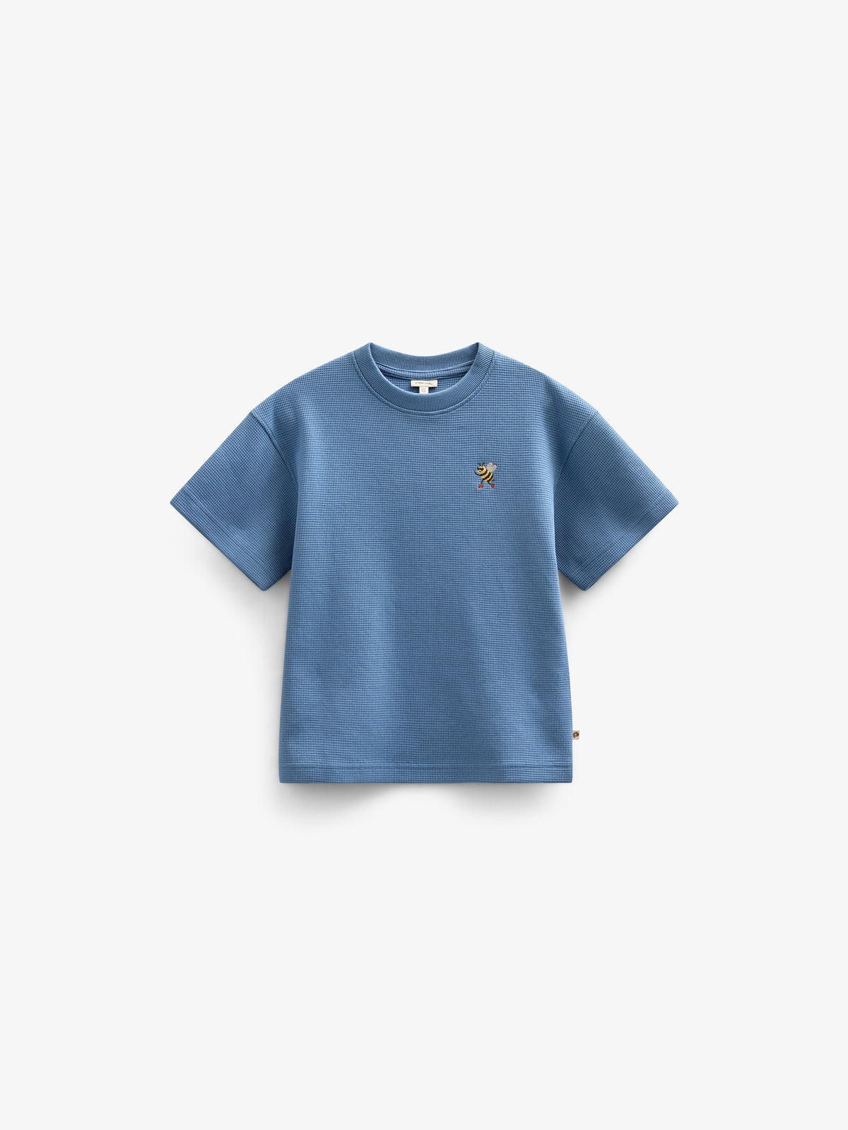Vaffelstrikket T-shirt - Tween - Dusty Blue | 101151 Evan