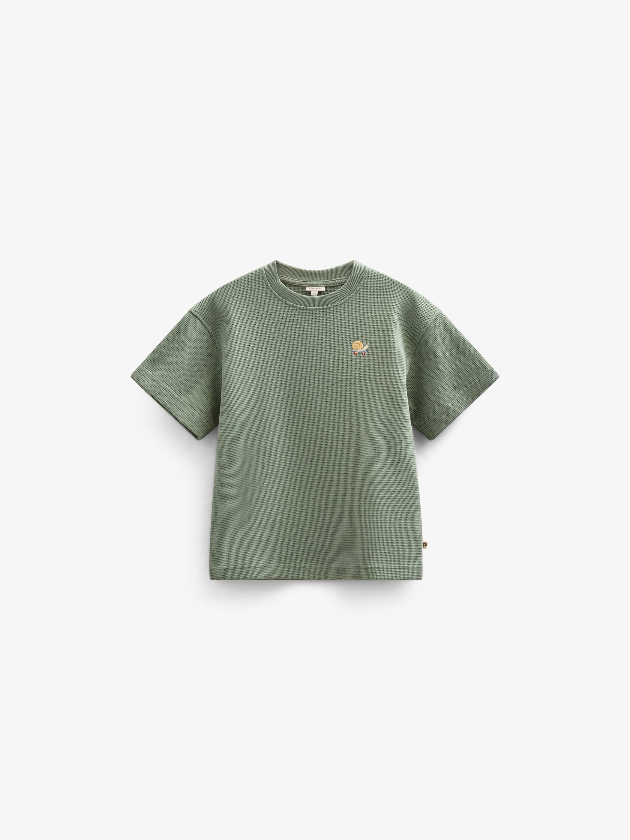 Vaffelstrikket T-shirt - Kids - Dusty Green | 101155 Evan